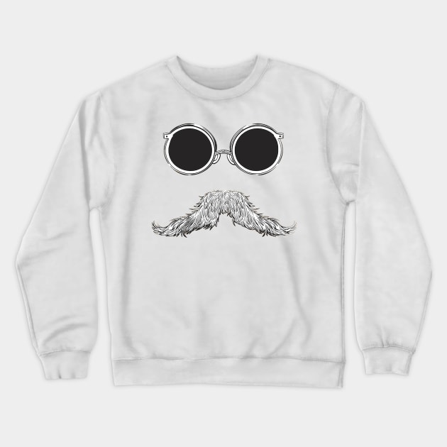 Cool moustache with glasses Crewneck Sweatshirt by Right-Fit27